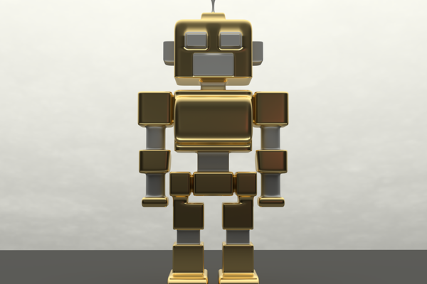 Gold- und silberfarbener Roboter Gold- und silberfarbener Roboter