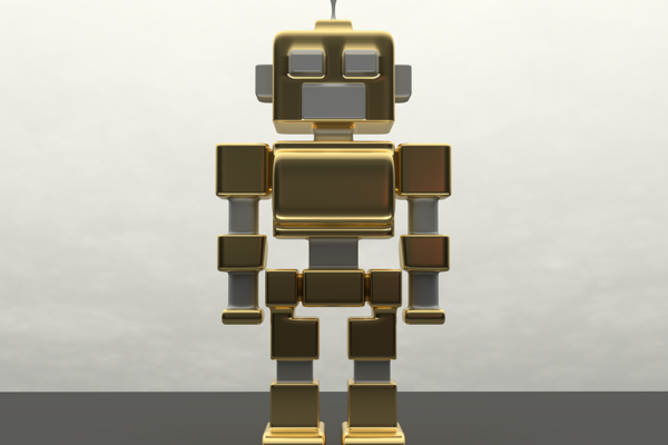 Gold- und silberfarbener Roboter 