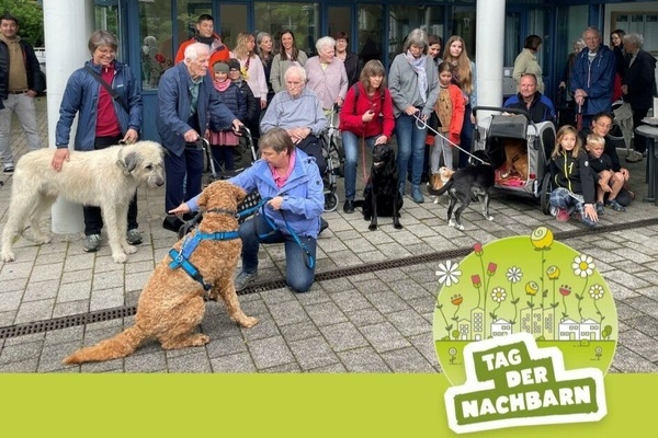 Am Nachbarschaftsfest in der Leizpiger Strae nahmen rund 50 Personen und 10 Hunde teil. Foto: Gemeinde Denzlingen