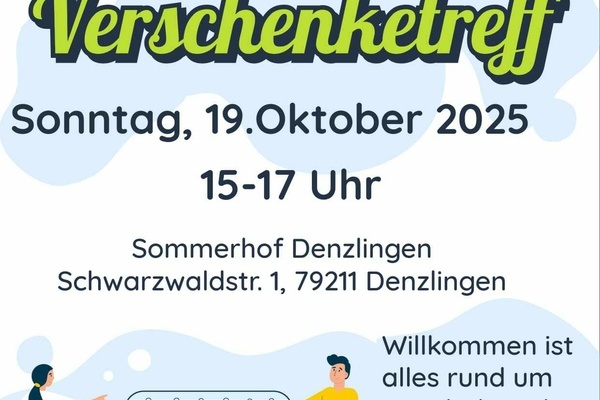 Verschenktreff Plakat - dunkle Schirft auf hellem Untergrund, grafische Elemente Verschenktreff Plakat - dunkle Schirft auf hellem Untergrund, grafische Elemente